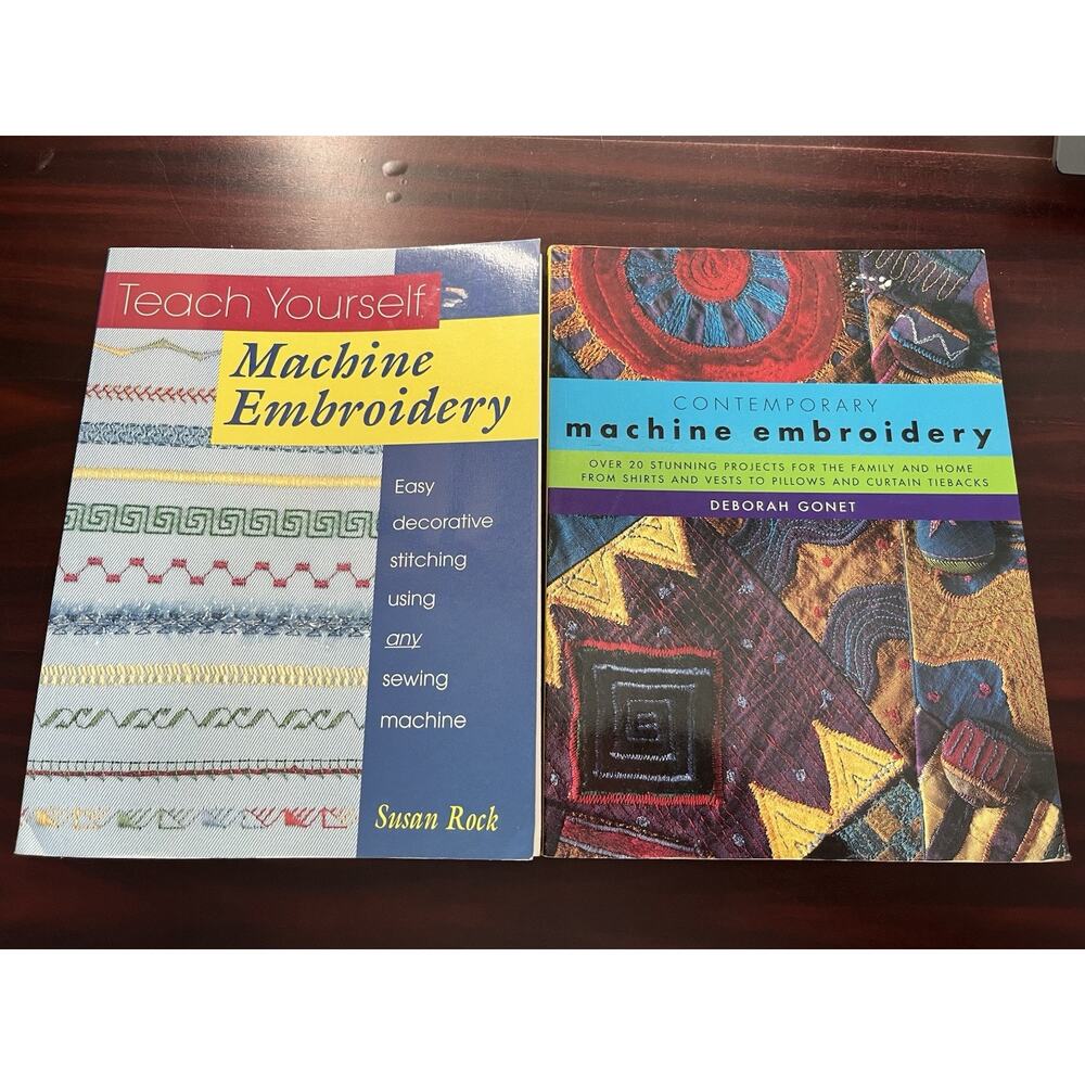 Machine Embroidery Books Lot Of 2 Teach Yourself Contemporary